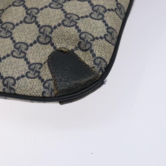 GUCCI GG Supreme Clutch Bag PVC Navy Gold 156 02 075 Auth sw1174 - Picture 9 of 16